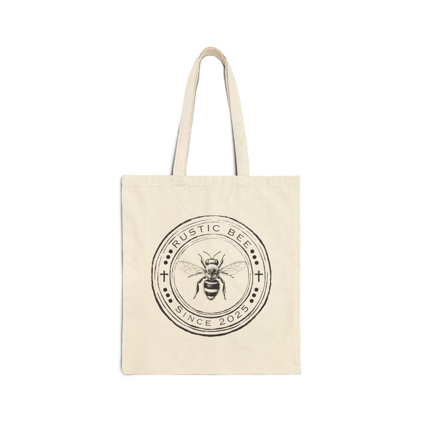Rustic Bee Cotton Canvas Tote Bag, Eco-Friendly Shopper, Bee Lover Gift, Grocery Bag, Sustainable Tote