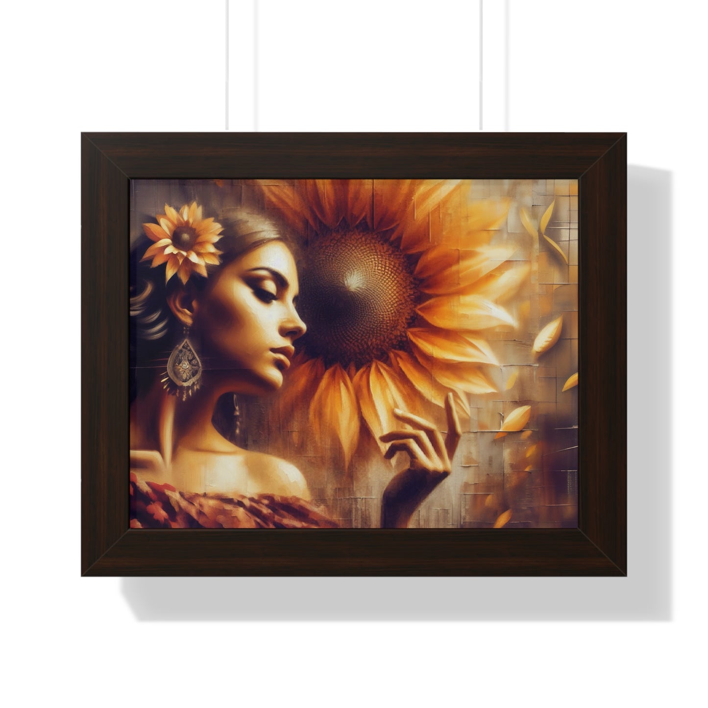 Poetic Sunflower Framed Horizontal Poster