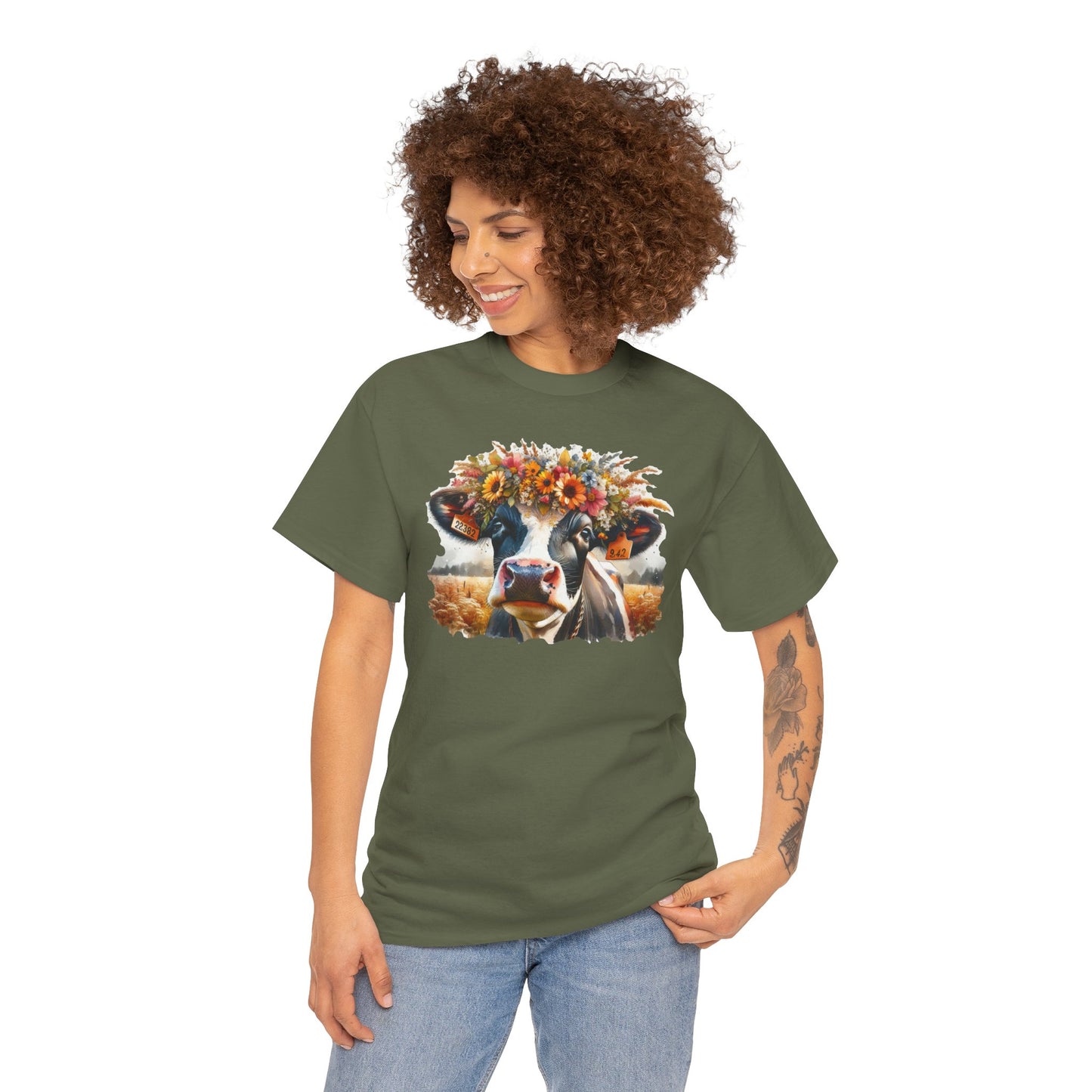 Happy Fall Y'all Cow Unisex Heavy Cotton Tee