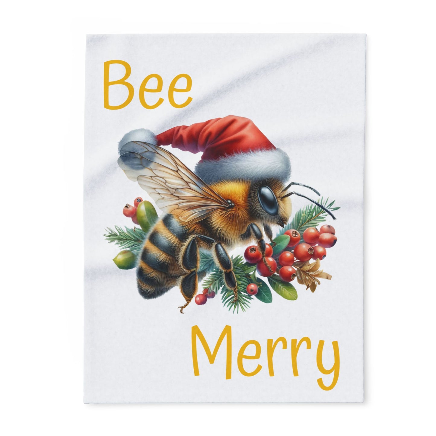 Fleece Blanket Bee Merry Honeybee Christmas