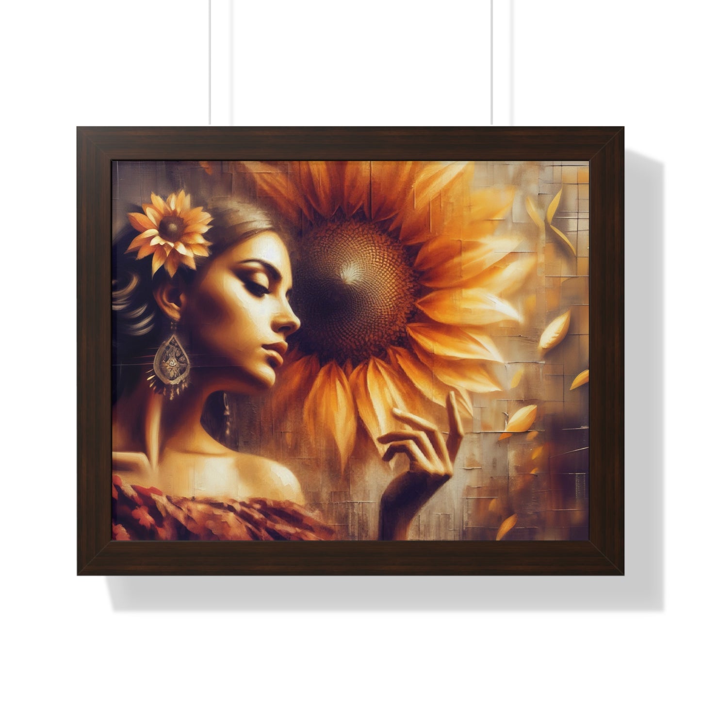 Poetic Sunflower Framed Horizontal Poster