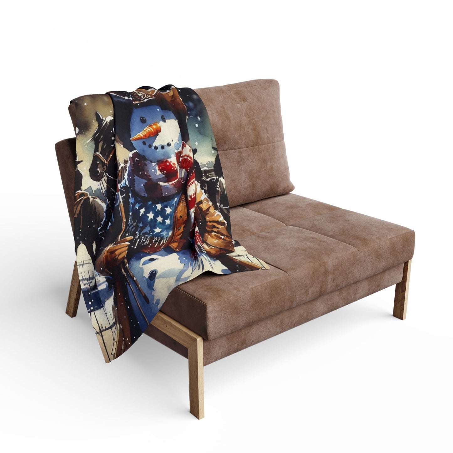 Fleece Blanket Cowboy Snowman Christmas Gift
