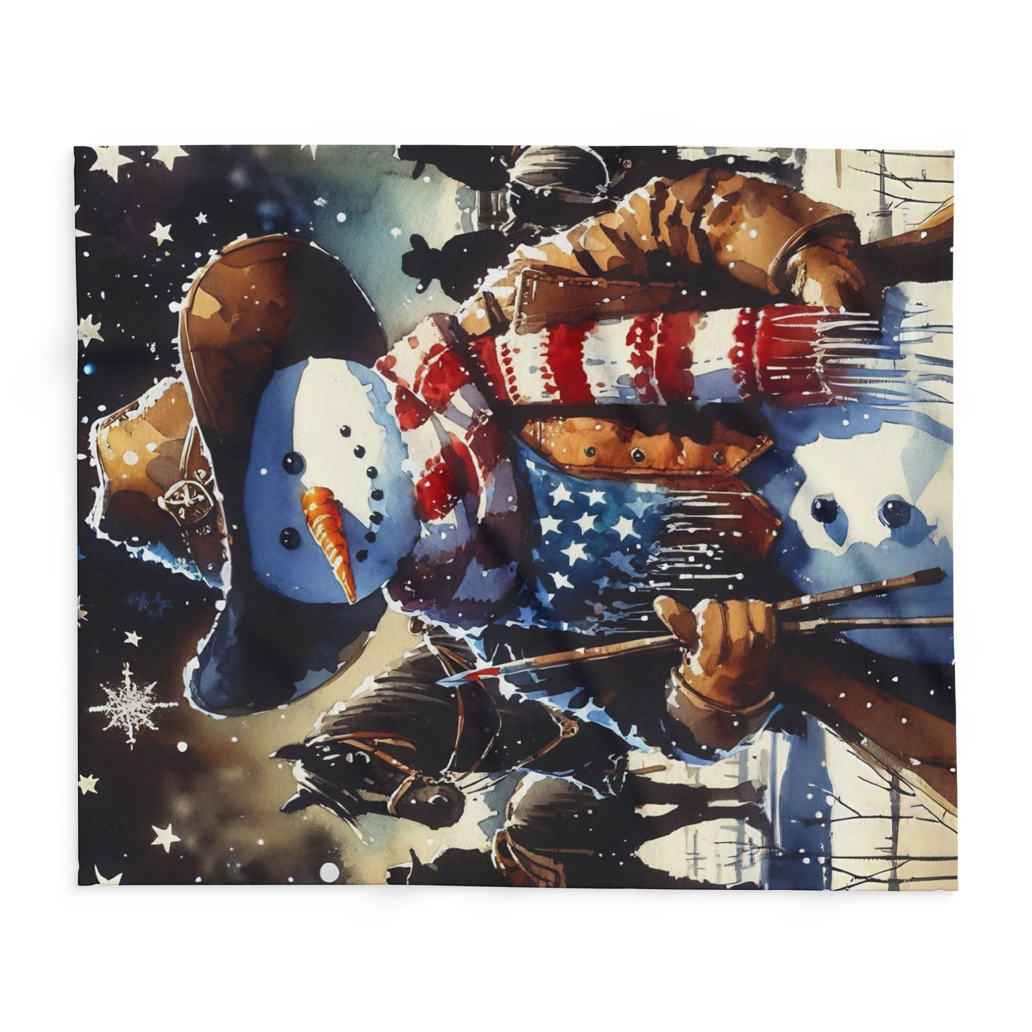 Fleece Blanket Cowboy Snowman Christmas Gift