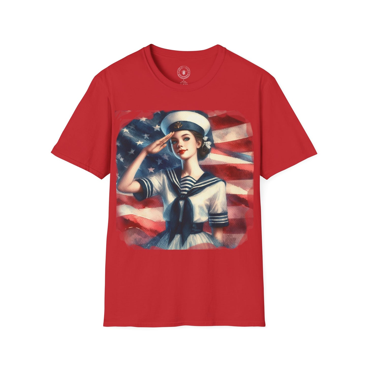 Vintage Sailor Girl Patriotic T-Shirt