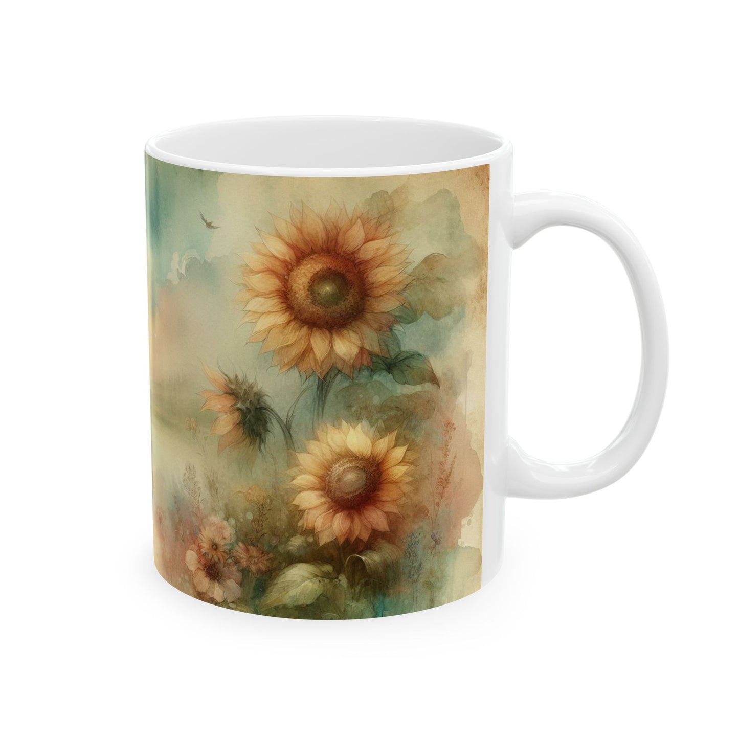 Summer Sunflowers Ceramic Mug, (11oz, 15oz)