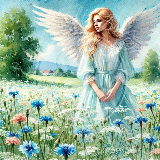 7 Sq Angel of Spring 8x8 Printable