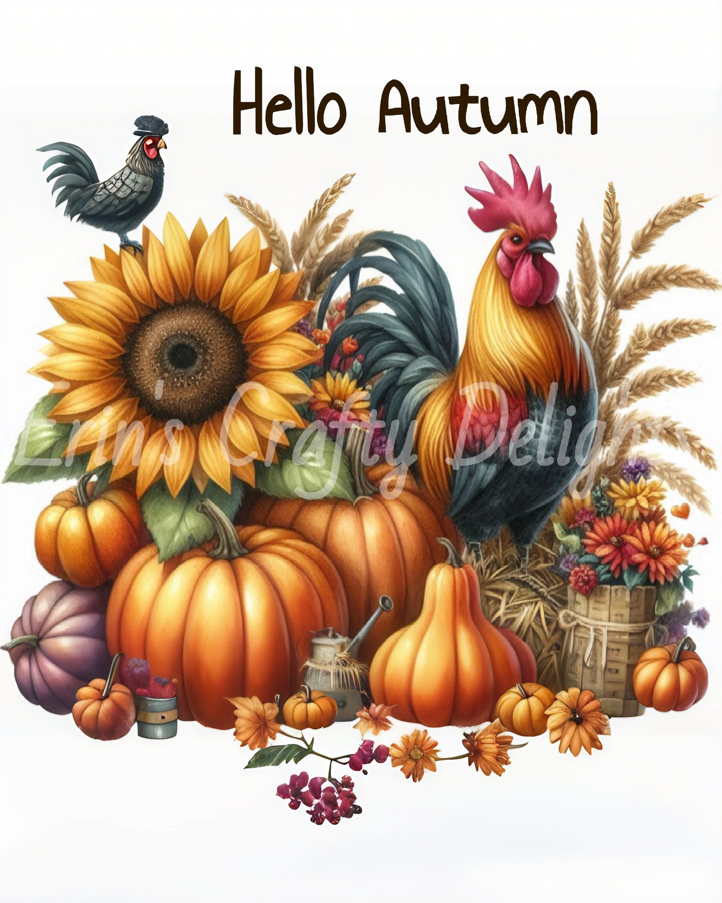 7 Hello Autumn Fall Rooster