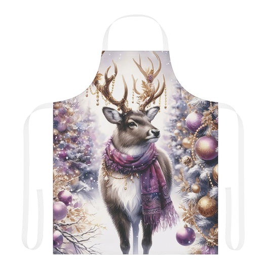 Apron Purple Reindeer Christmas