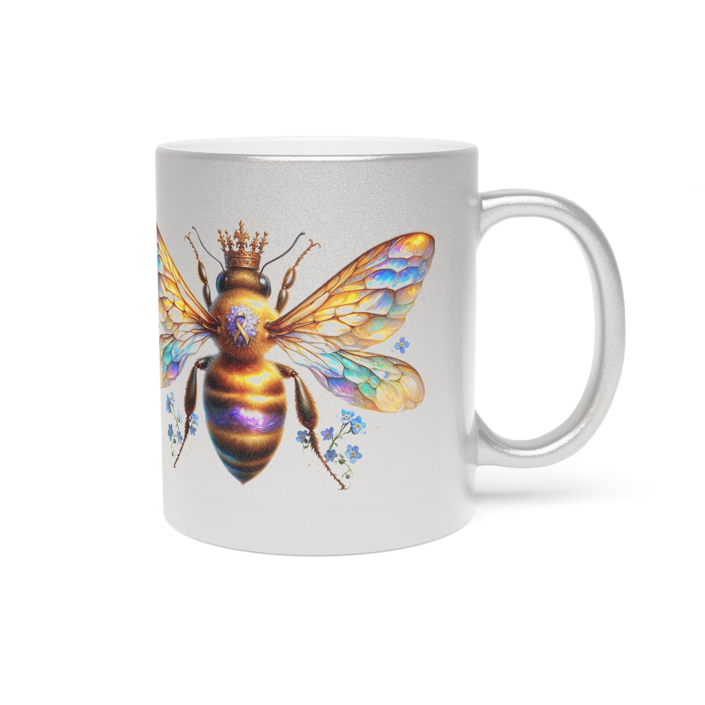 Alzheimer's Awareness Bee Metallic Mug (Silver\Gold)