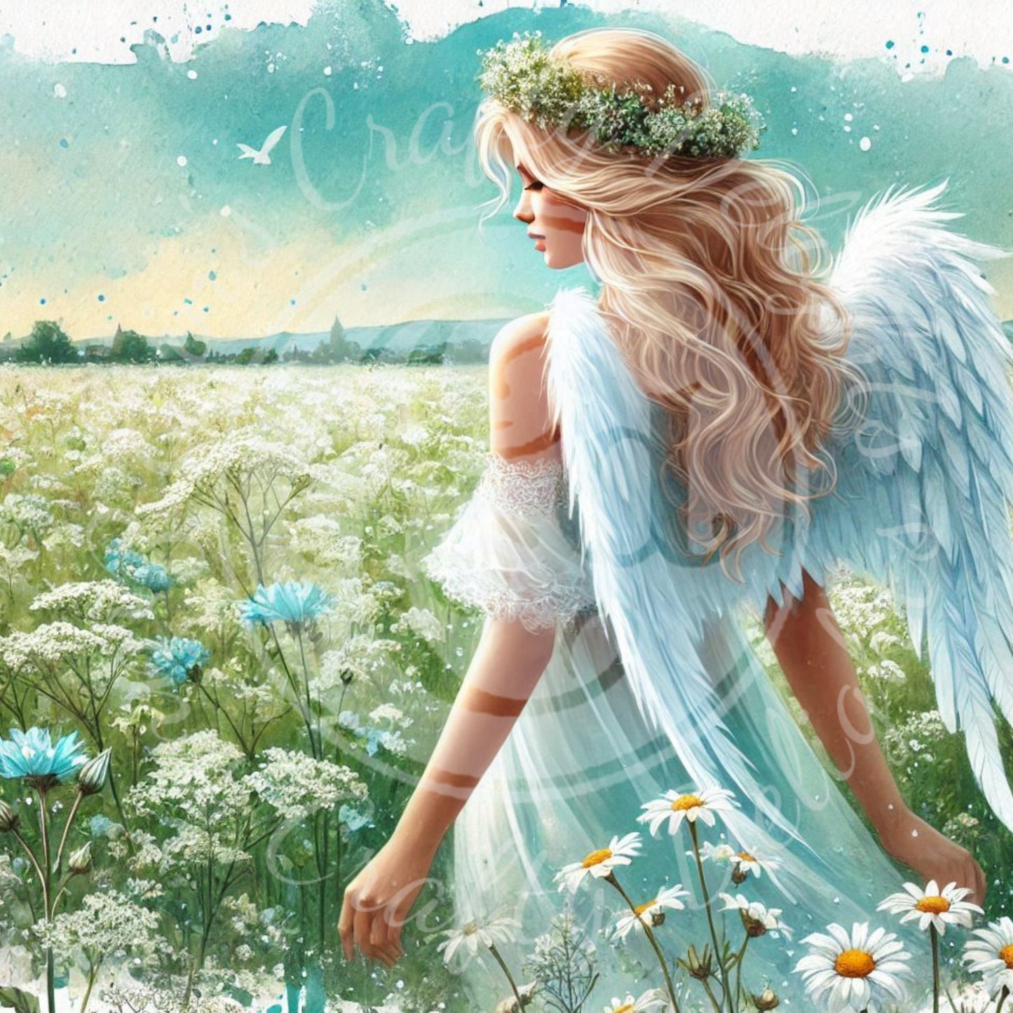 8 Sq Angel of Spring 8x8 Printable