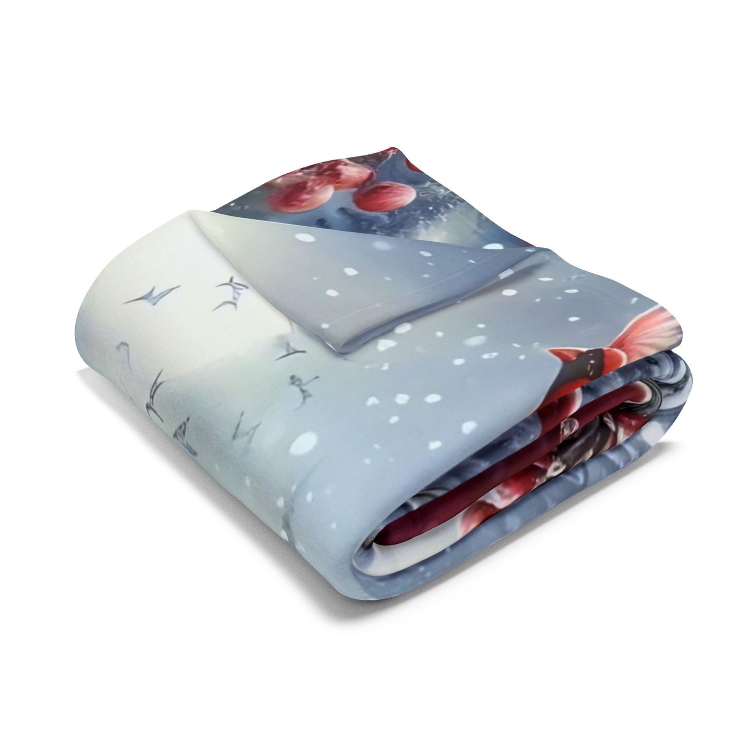 Fleece Blanket - Winter Wonder Snowman and Cardinal Christmas Decor