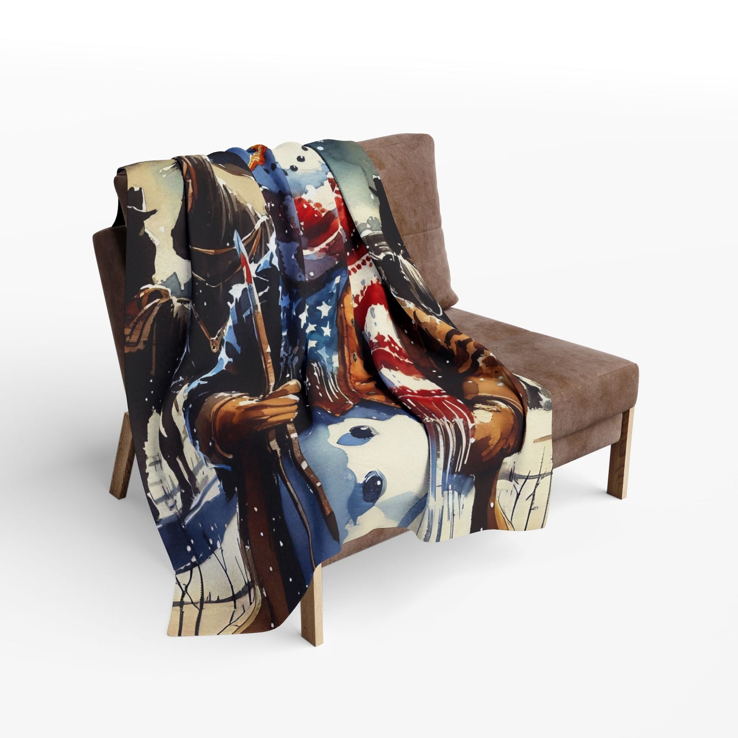 Fleece Blanket Cowboy Snowman Christmas Gift
