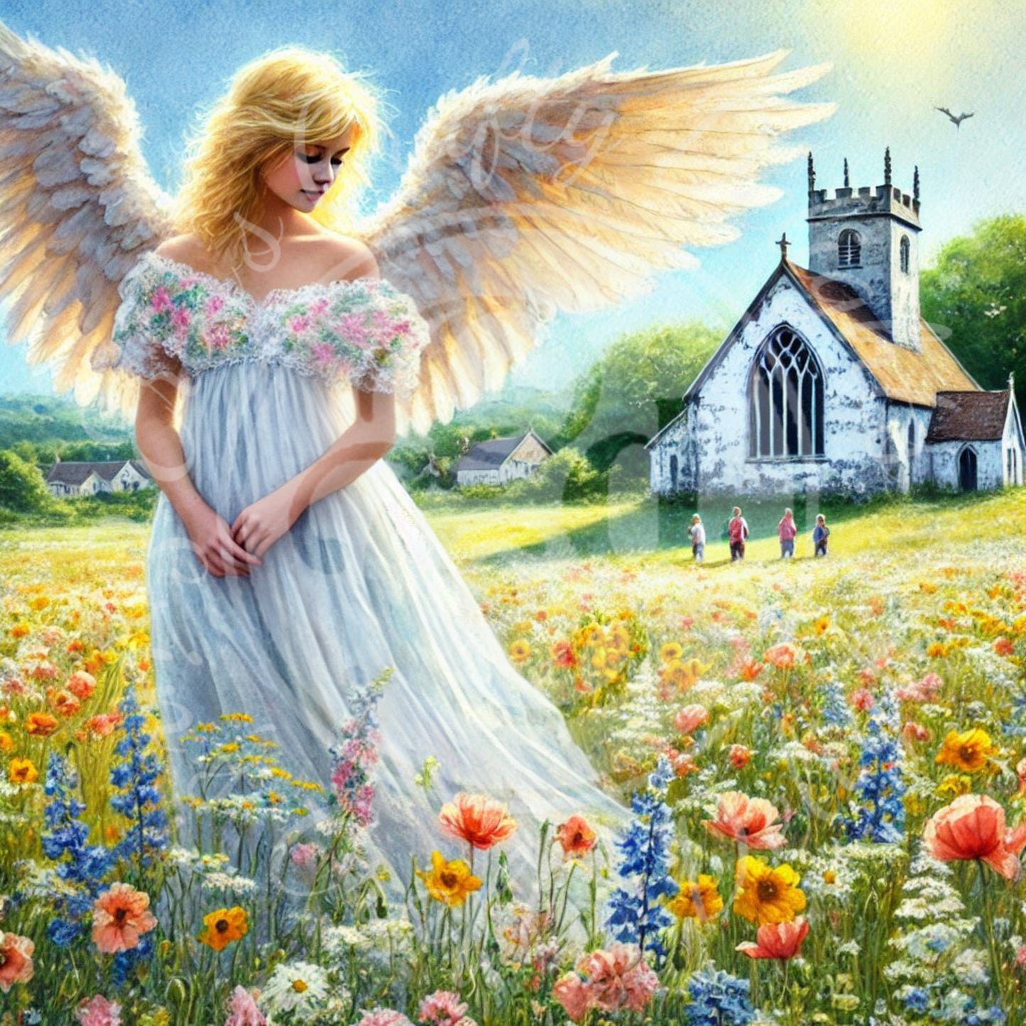 9 Sq Angels Watching Over Us 8x8 Printable