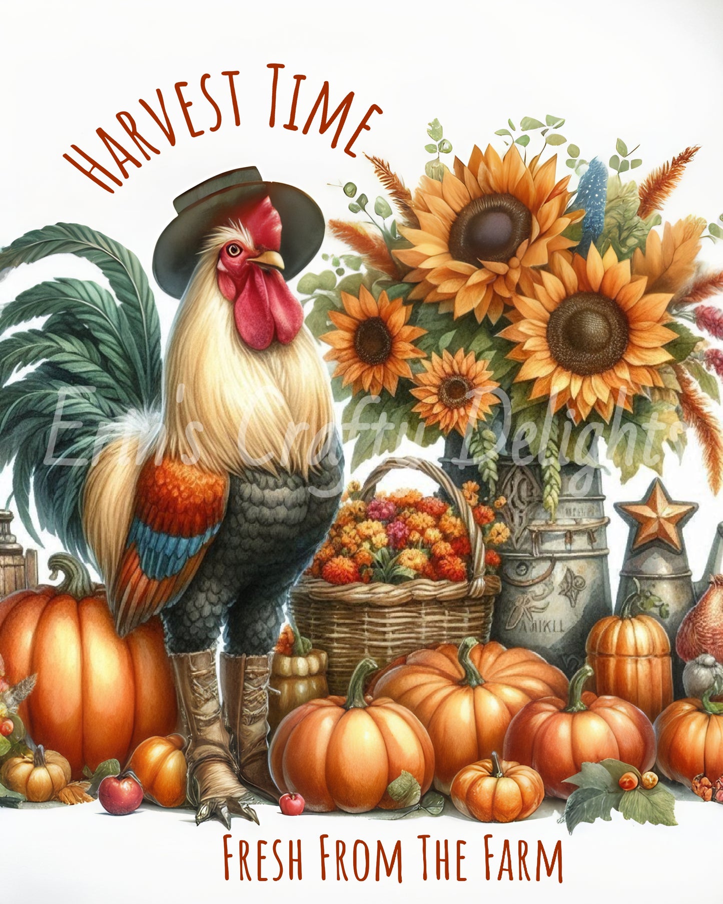 Fall Harvest Time Rooster