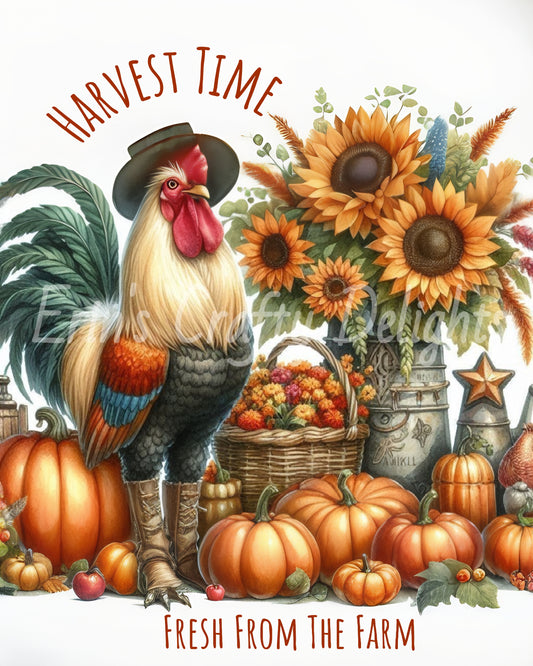 Fall Harvest Time Rooster
