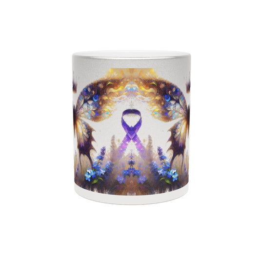 Alzheimer's Awareness Butterfly Metallic Mug (Silver\Gold)