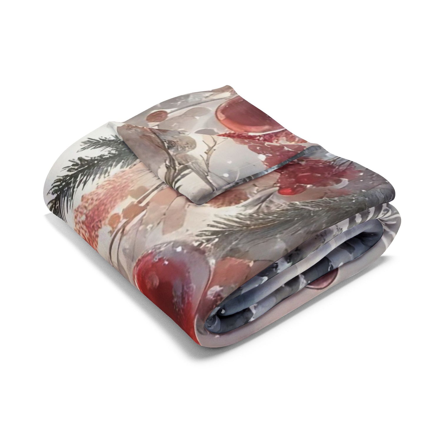 Fleece Blanket Christmas Horse with Red Decorations