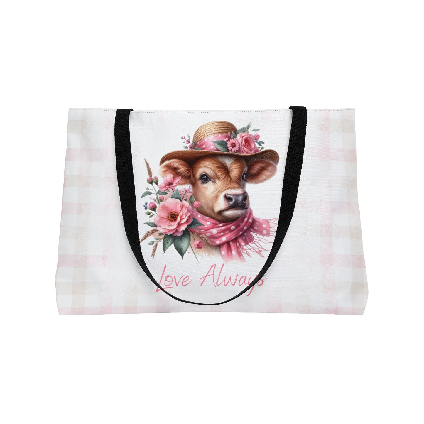 Weekender Tote Bag - Love Always Dressed Up Cow Design
