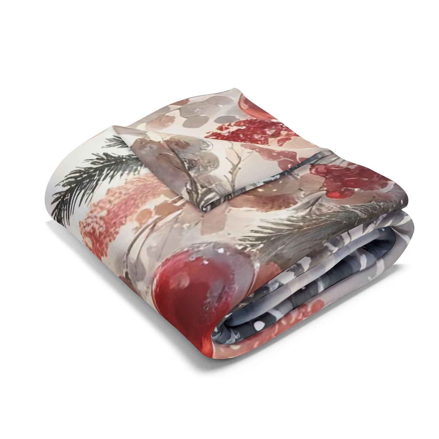 Fleece Blanket Christmas Horse with Red Decorations