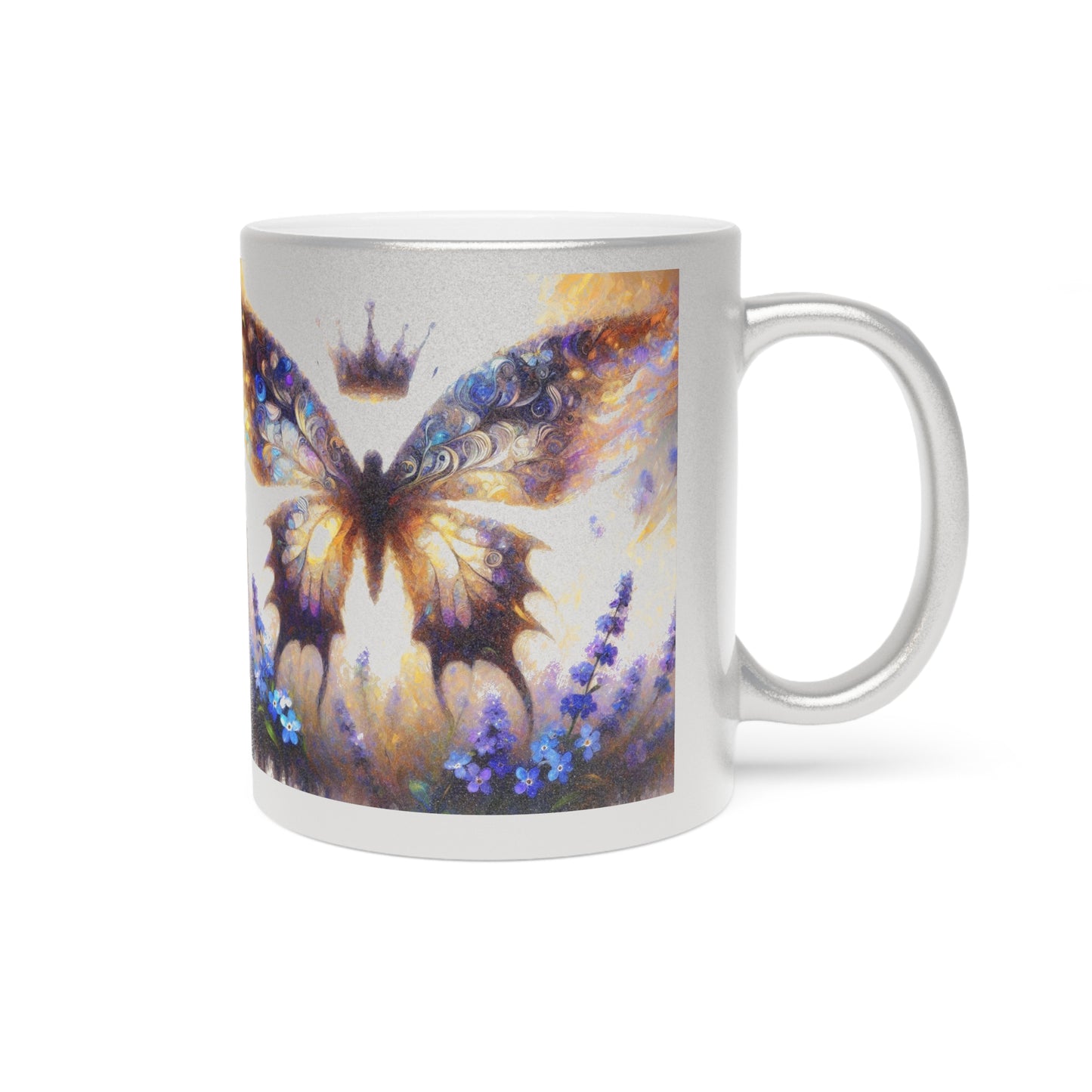 Alzheimer's Awareness Butterfly Metallic Mug (Silver\Gold)