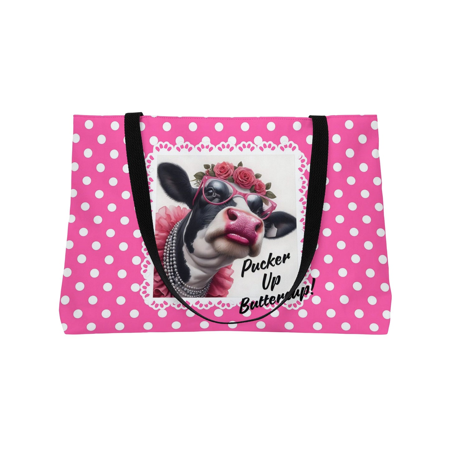 Weekender Tote Bag - Pucker Up Buttercup Holstein Cow Design