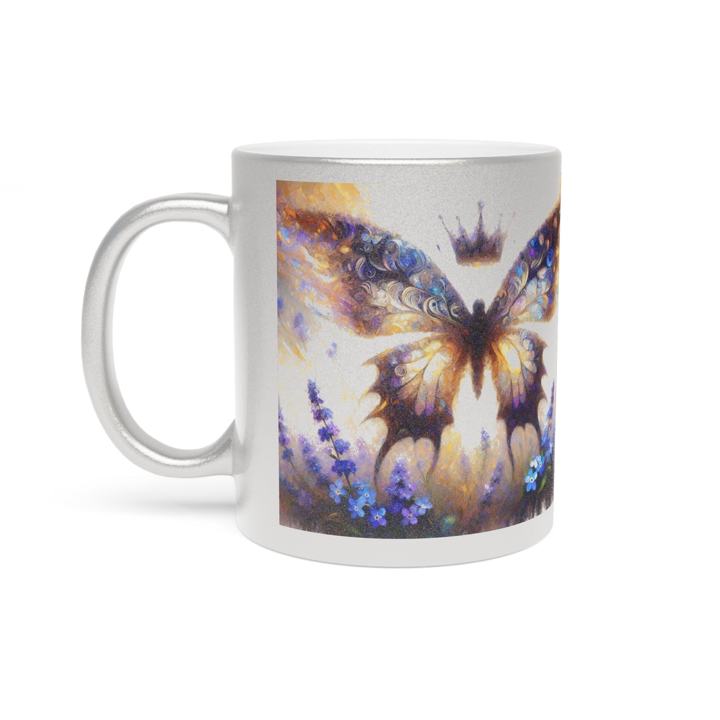 Alzheimer's Awareness Butterfly Metallic Mug (Silver\Gold)