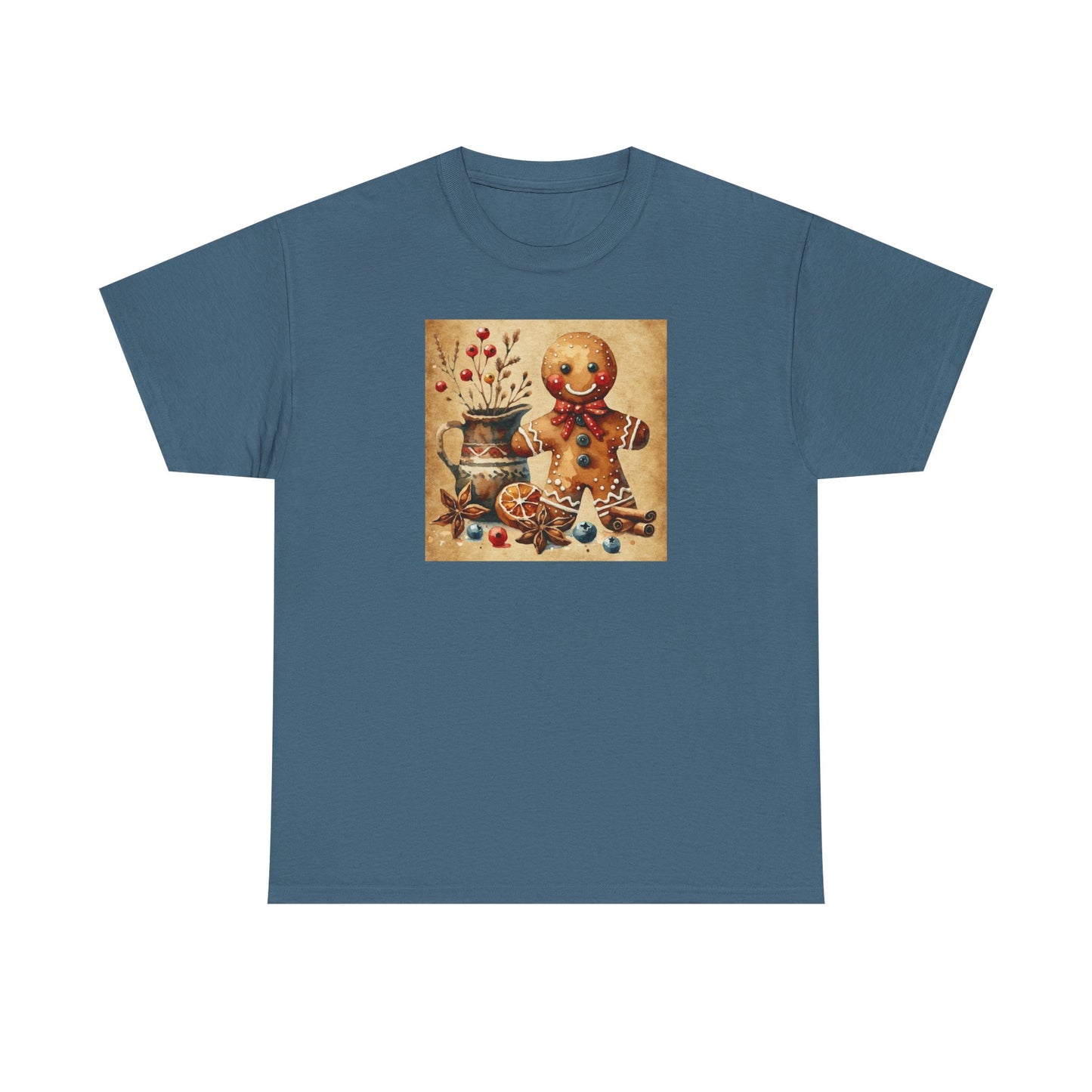 Rustic Gingerbread Man Unisex Heavy Cotton Tee