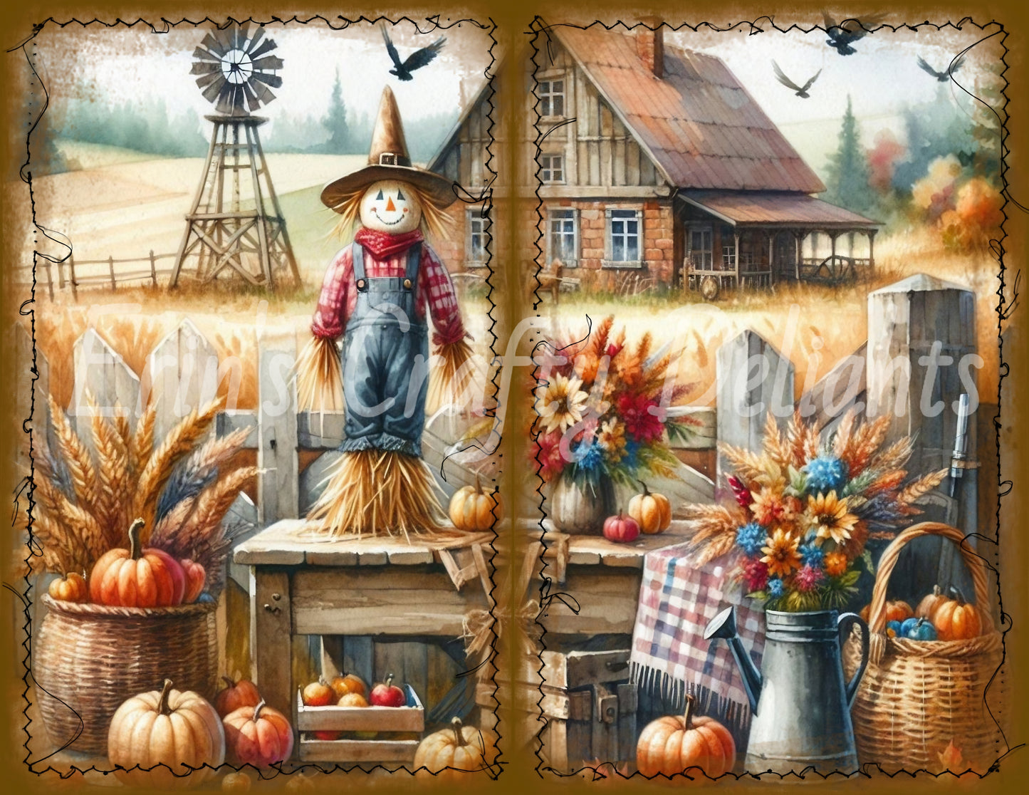 I Love Fall on the Farm Junk Journal Half Page Set