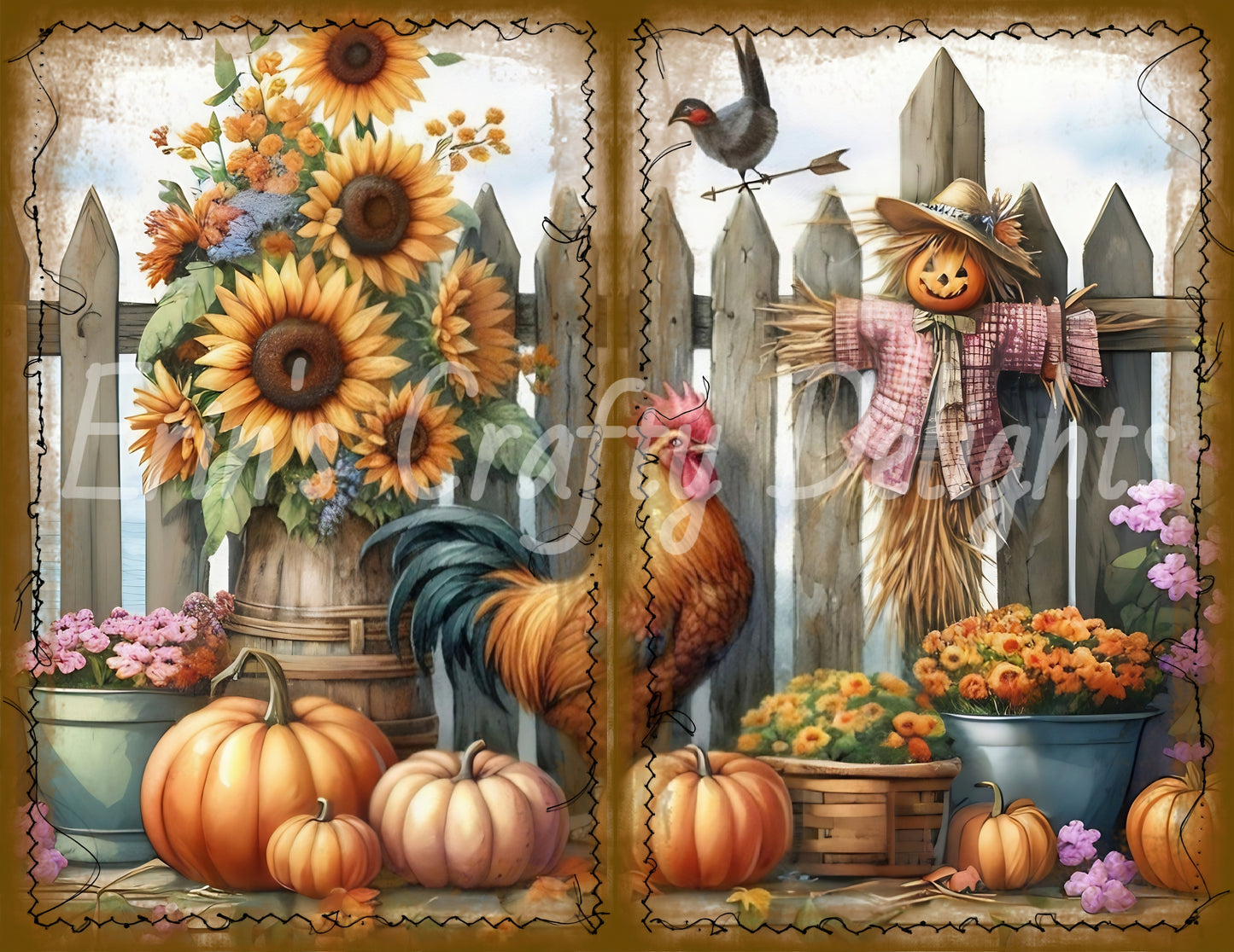 I Love Fall on the Farm Junk Journal Half Page Set