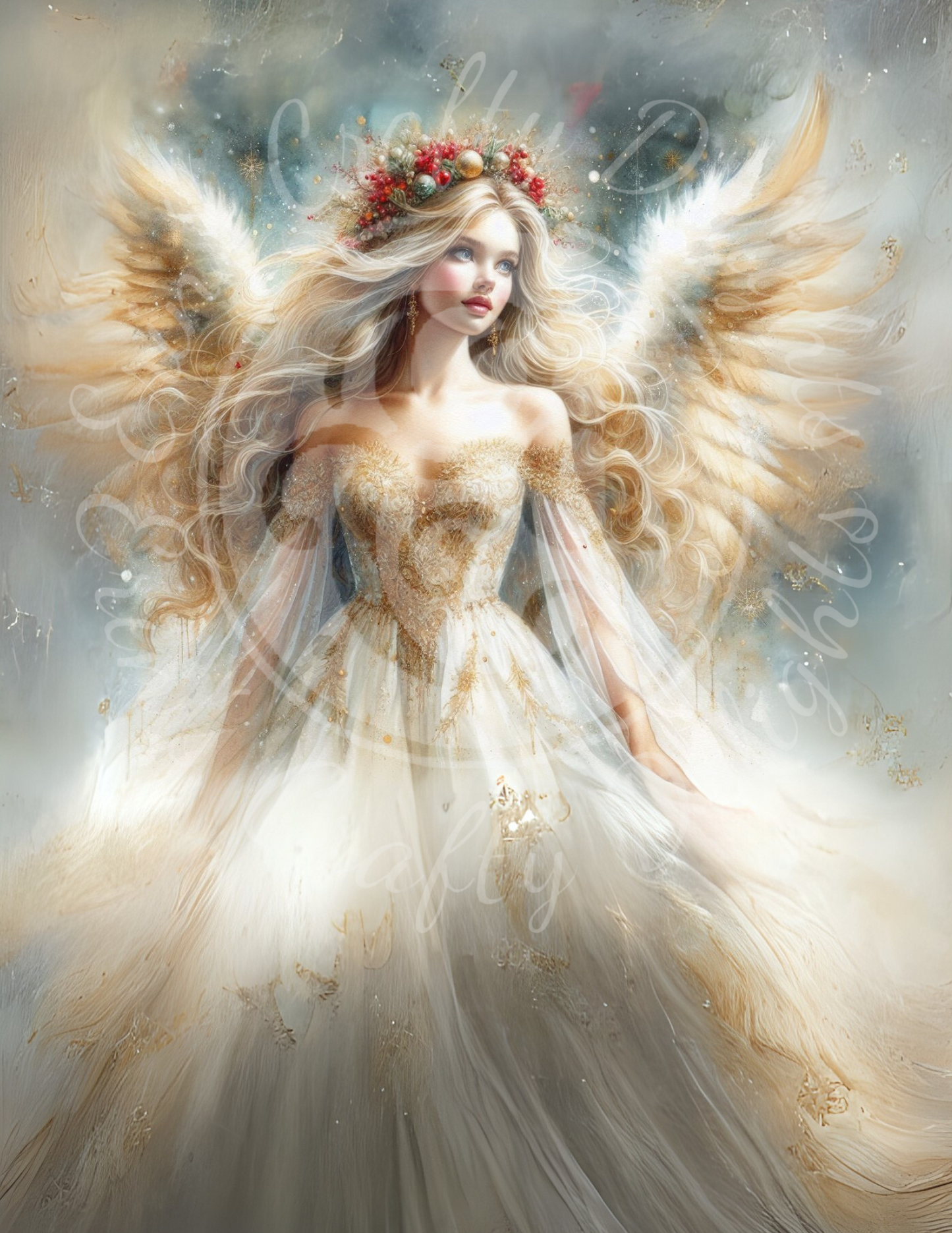 14 Sq Christmas Angel 8x8 Printable
