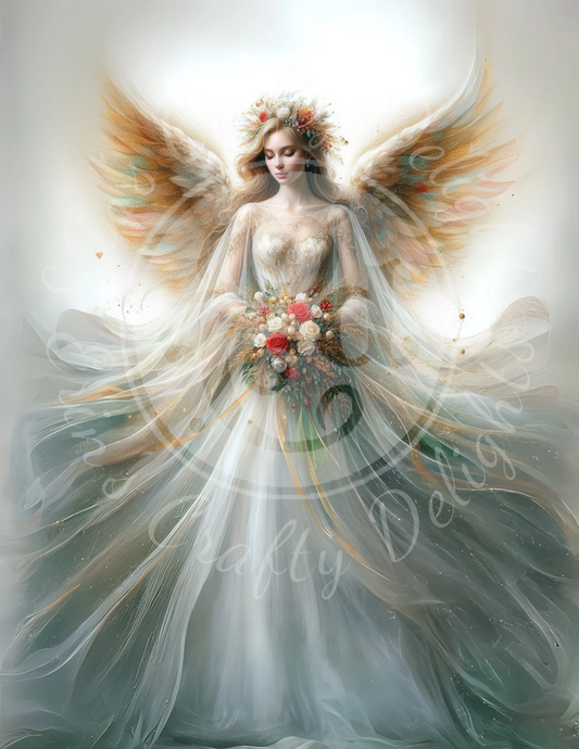 2 Sq Christmas Angel 8x8 Printable