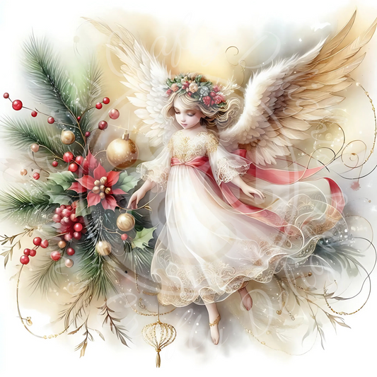 2 Sq Christmas Angel Child 8x8 Printable