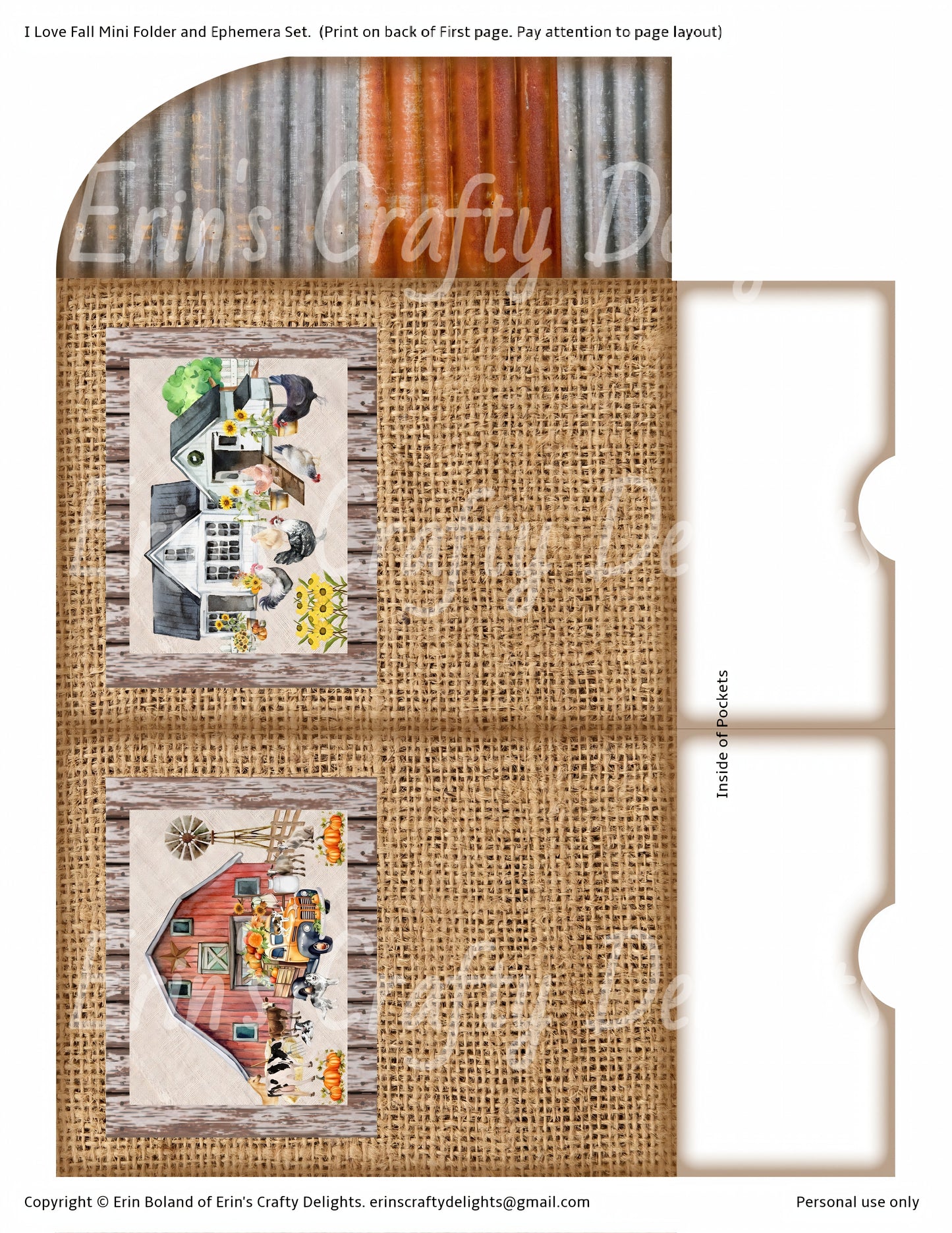 I Love Fall on the Farm Mini Folder & Ephemera Set