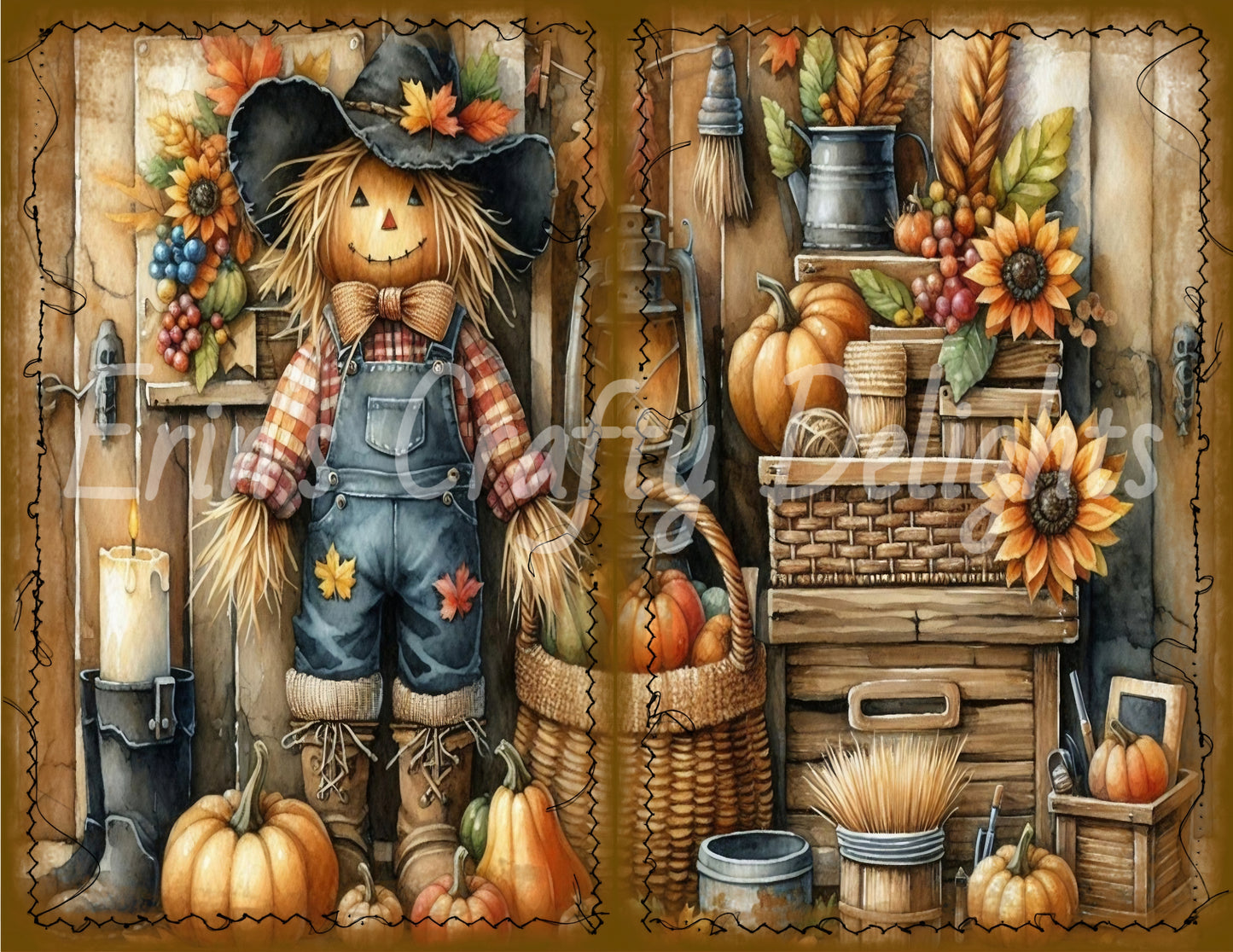 I Love Fall on the Farm Junk Journal Half Page Set