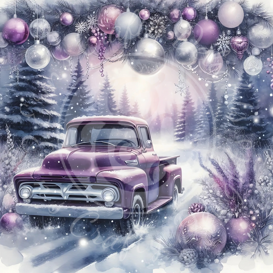 2 Purple Christmas Truck