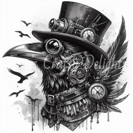 2 Steampunk Raven