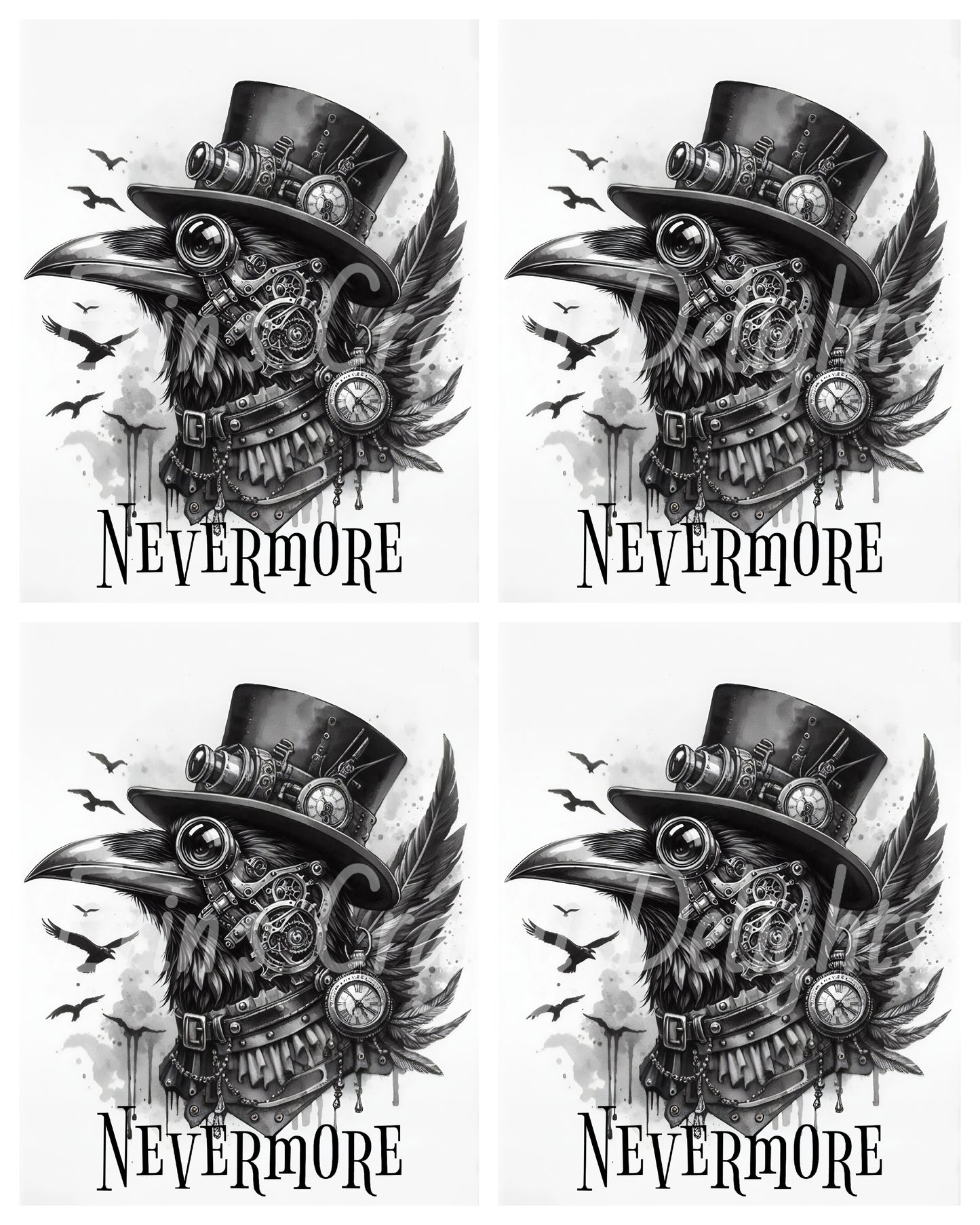 2 Steampunk Raven Nevermore