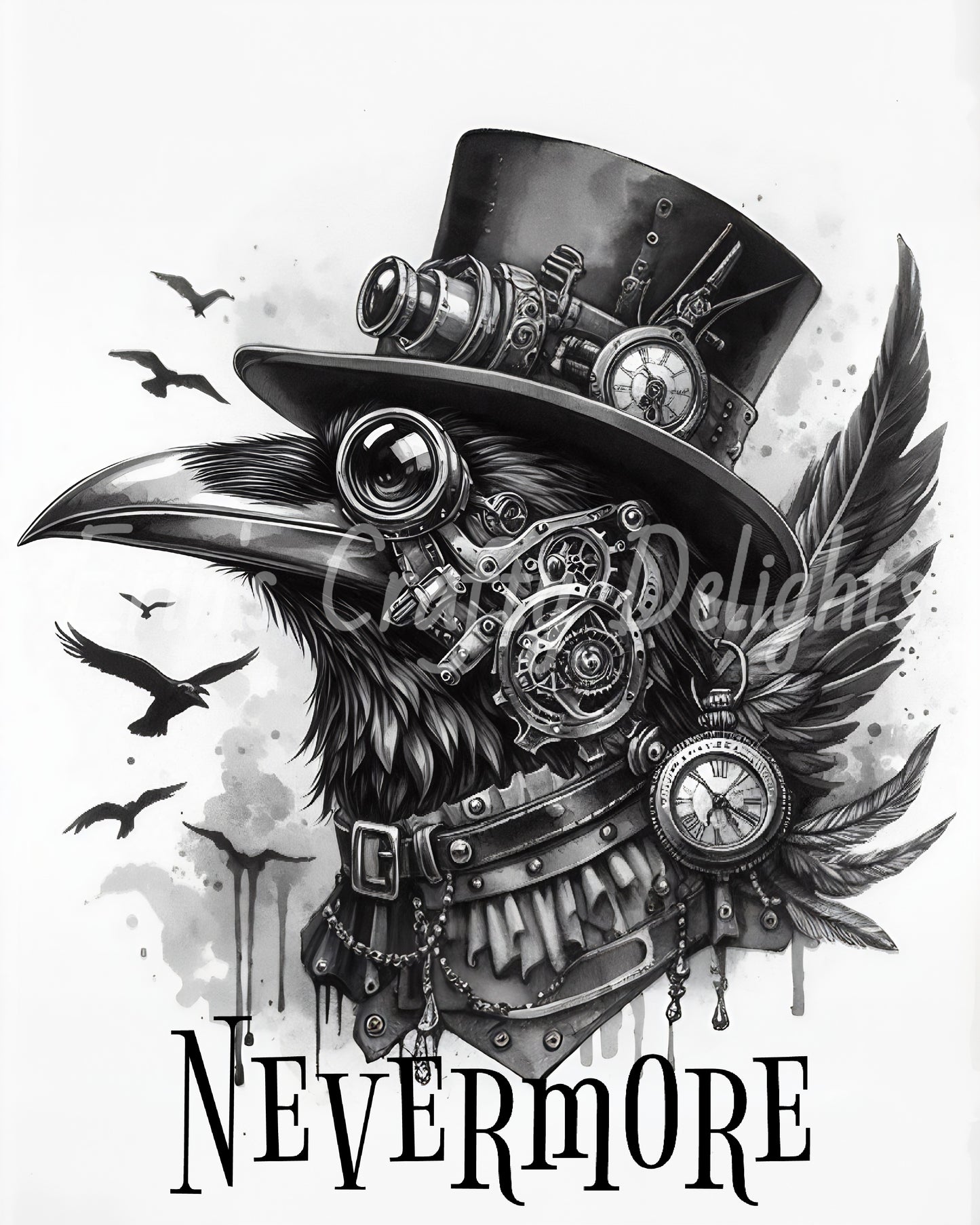 2 Steampunk Raven Nevermore