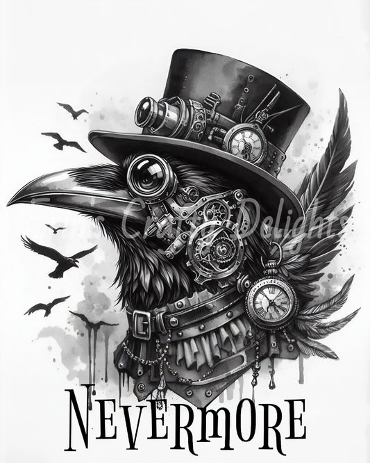 2 Steampunk Raven Nevermore