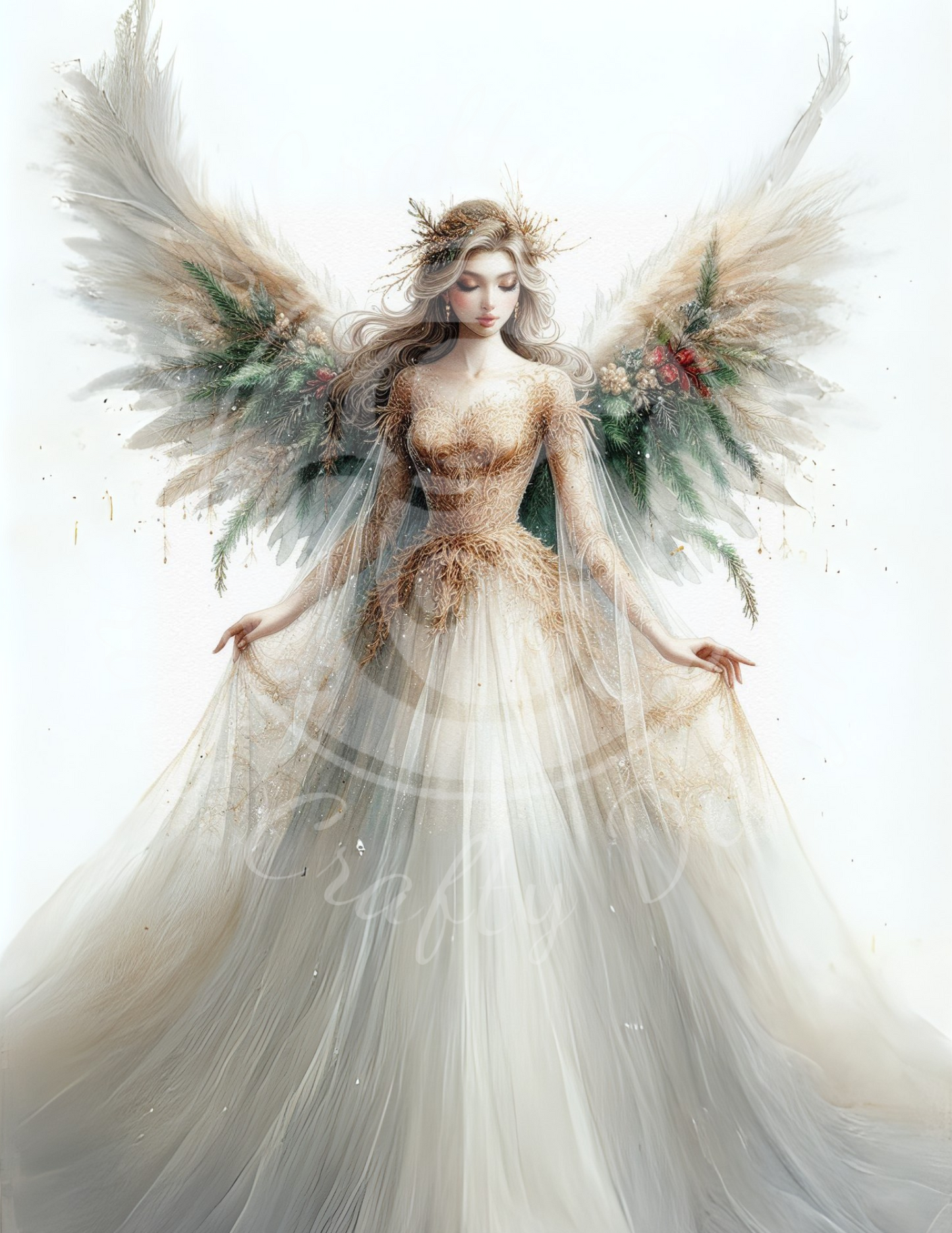 3 Sq Christmas Angel 8x8 Printable