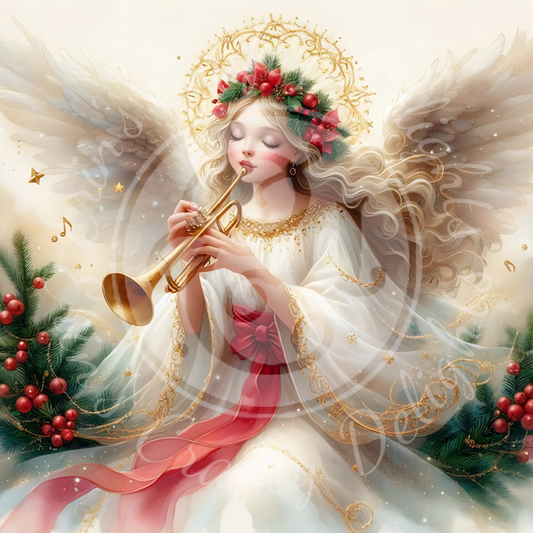 3 Sq Christmas Angel Child 8x8 Printable