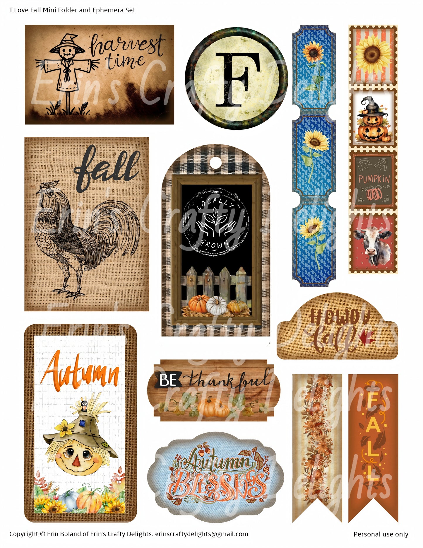 I Love Fall on the Farm Mini Folder & Ephemera Set