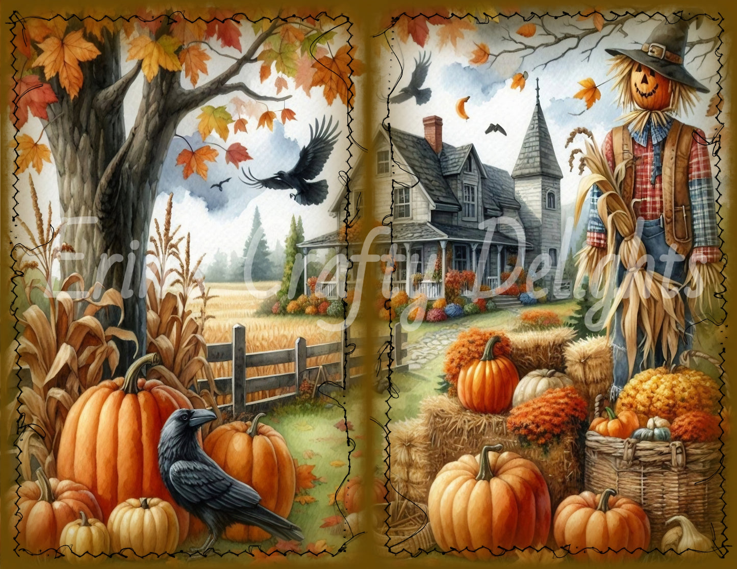 I Love Fall on the Farm Junk Journal Half Page Set