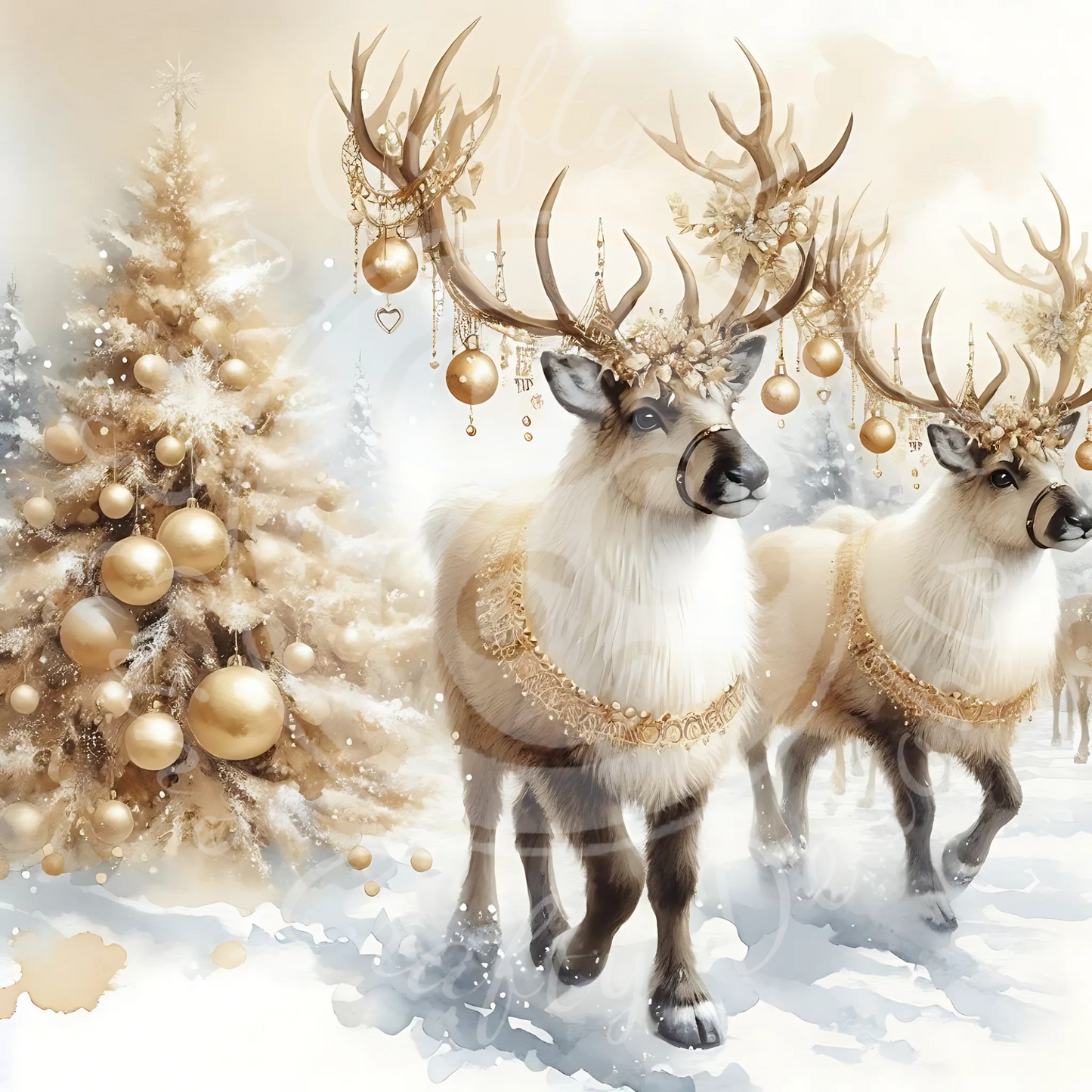 3 Neutral Reindeer