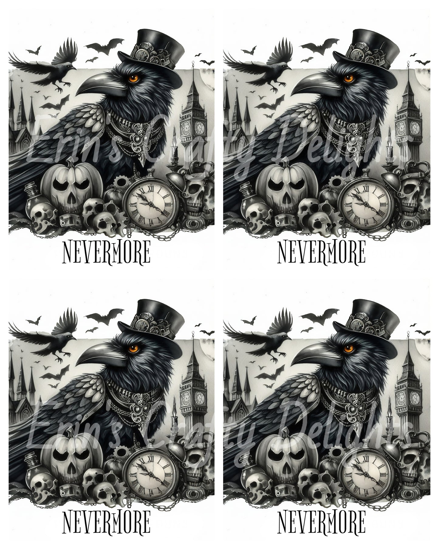 3 Steampunk Raven