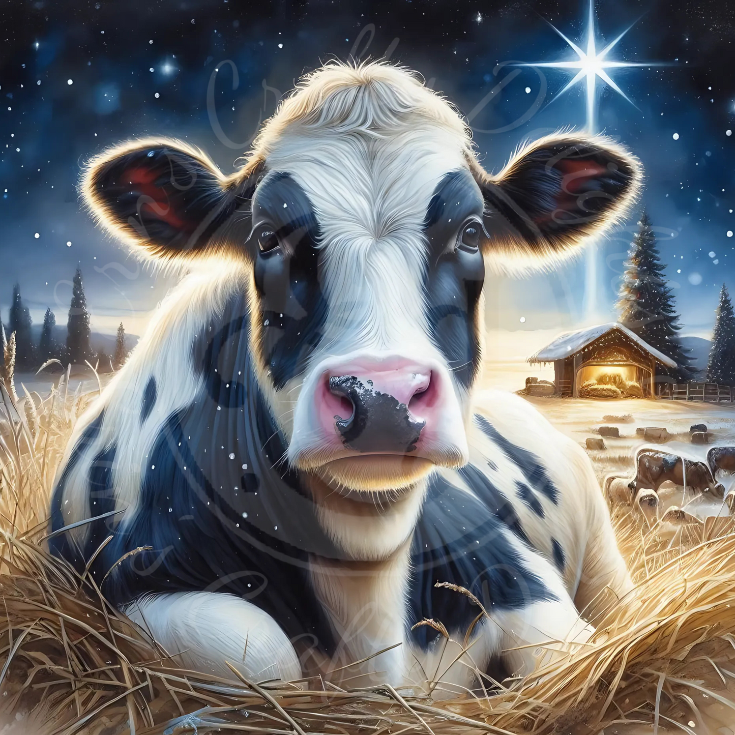 4 Holstein Cow Nativity
