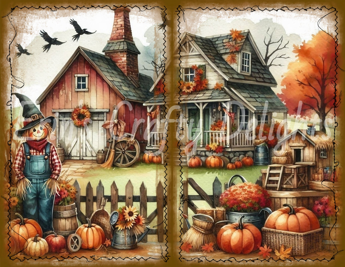 I Love Fall on the Farm Junk Journal Half Page Set