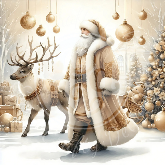 4 Neutral Santa & Reindeer