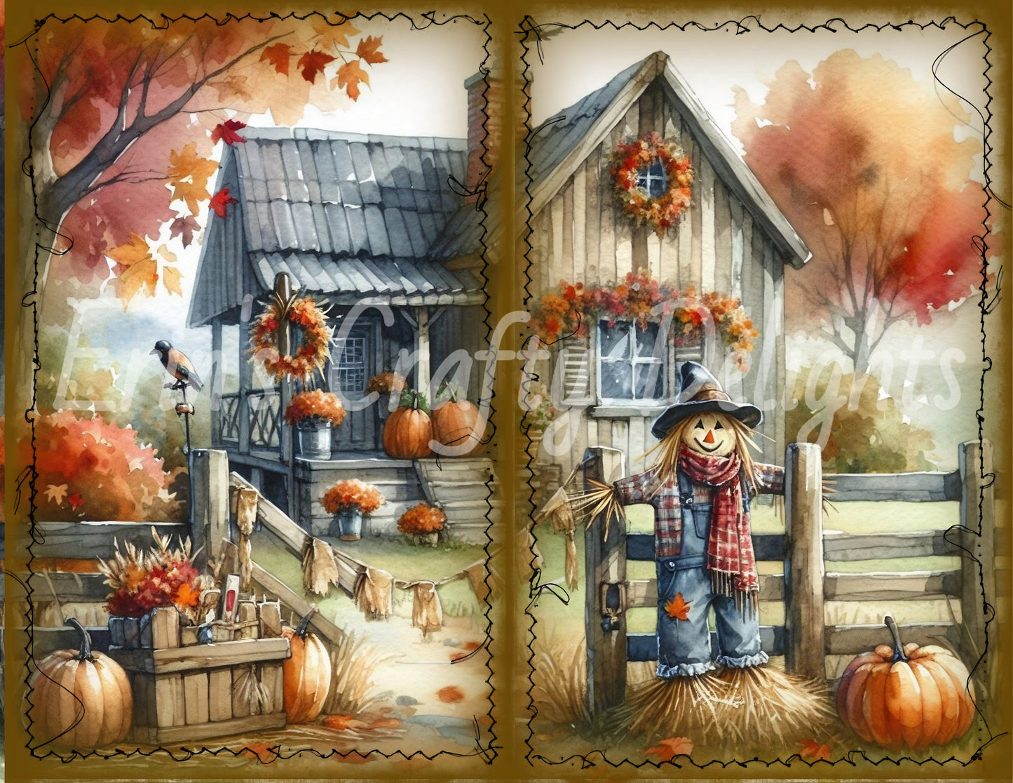 I Love Fall on the Farm Junk Journal Half Page Set