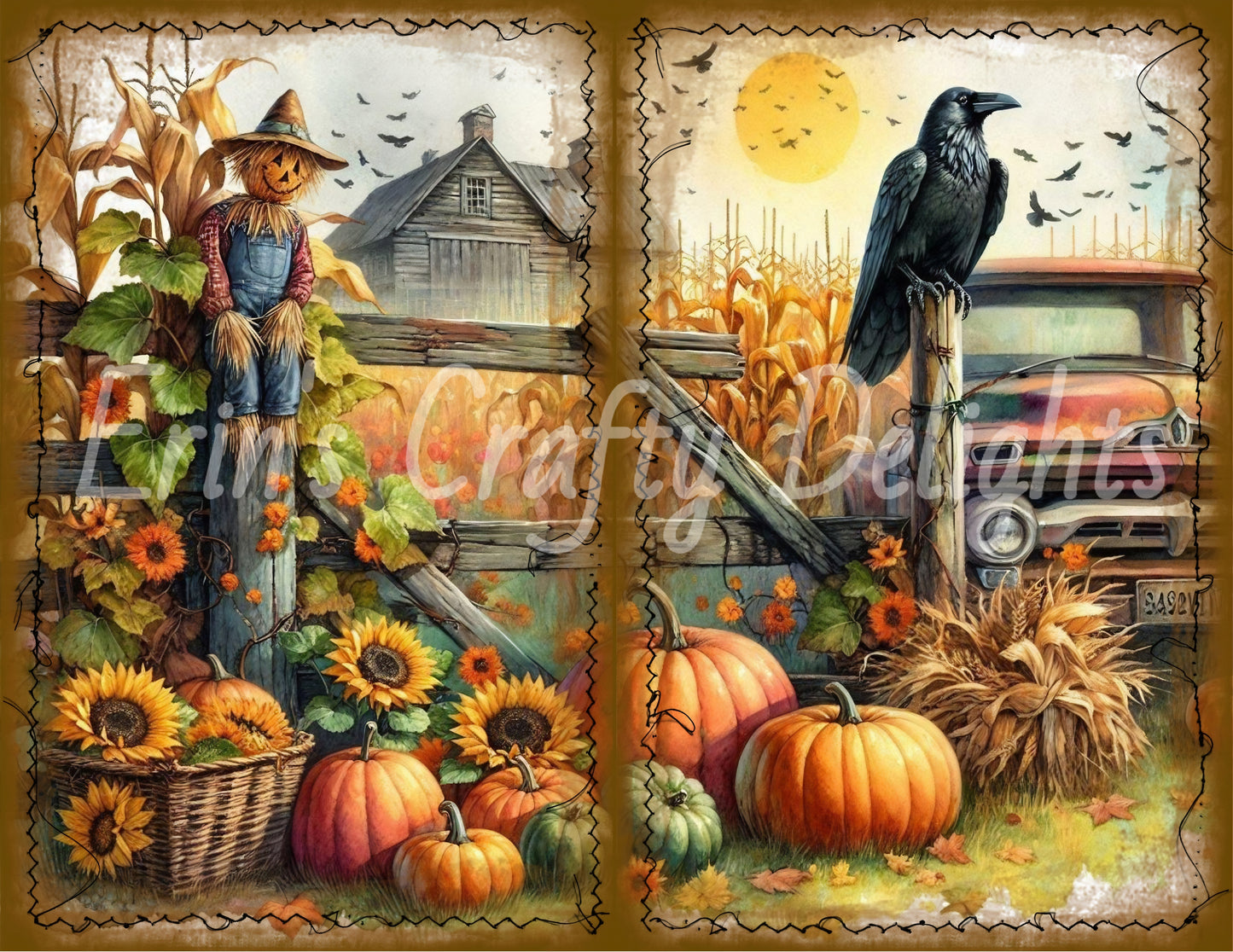 I Love Fall on the Farm Junk Journal Half Page Set